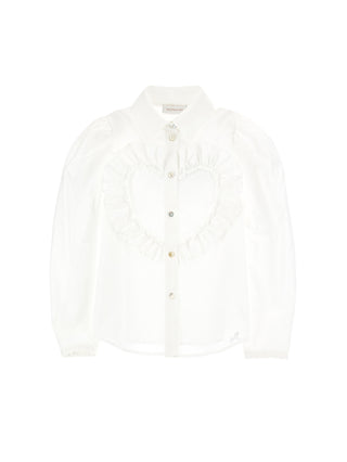 Cream Heart Detail Poplin Shirt