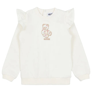Cloud Ruffle Sleeve Bear Crewneck