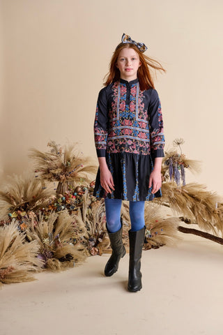 Navy Floral Print Dress 1570