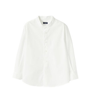 ILG White Long Sleeve Collarless Shirt