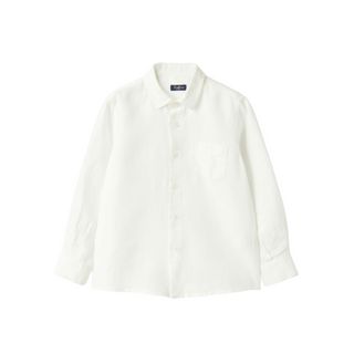 White Linen Collared Shirt