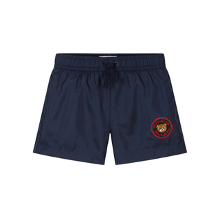 Navy Bear Patch Swim Trunks