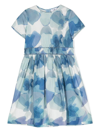 ILG Aqua Printed Short Sleeve Dress