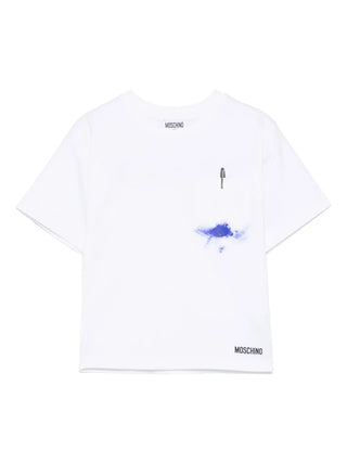 White Mini Me Cloud Pen Pocket Oversized Tee