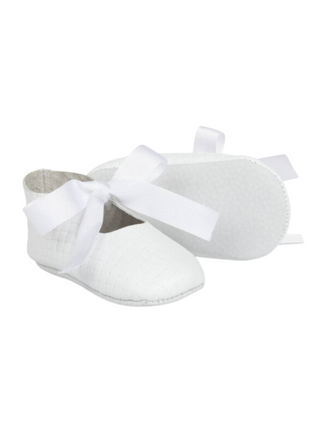 White Bow Baby Shoes