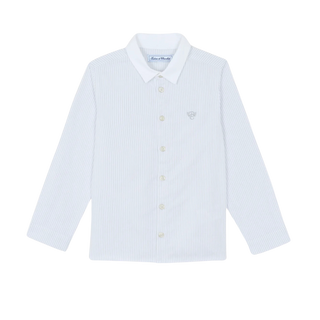 Light Gray Striped Collared Shirt