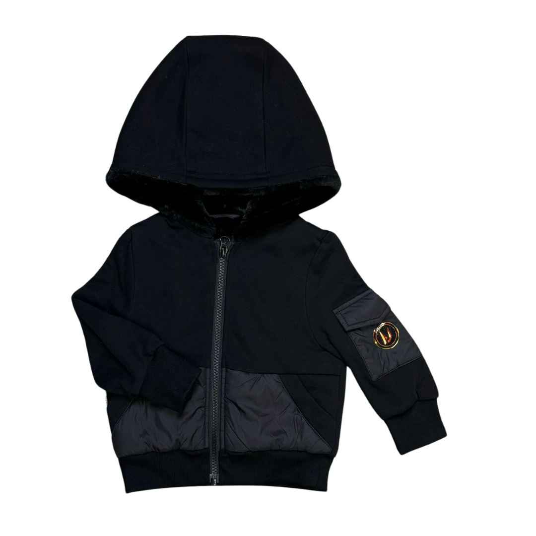 Black Fur Lined Kids Sweatshirt The Red Balloon