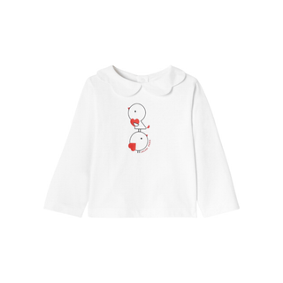 White Rosana Bird Long Sleeve Tee