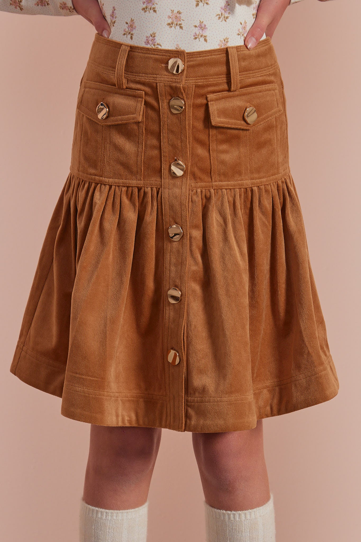 brown corduroy skirt 48