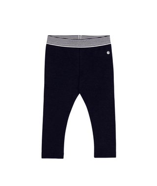 Navy Baby Striped Waistband Leggings