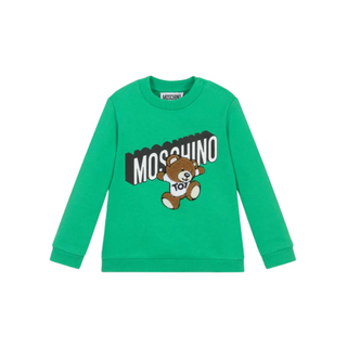 Green Baby Sweatshirt with Text and Bear