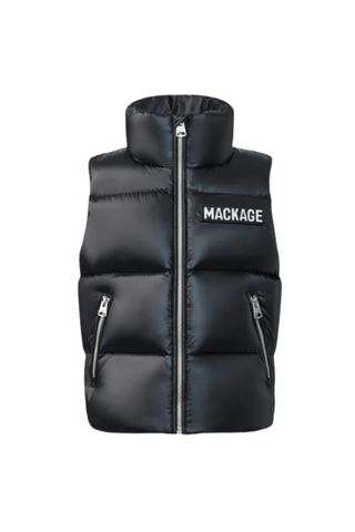 Black Little Kid Charlee Logo Down Vest