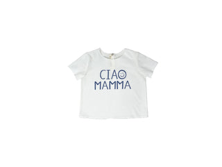 White and Indigo Baby Ciao Mamma Tee