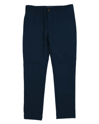 Cord Effect Slim Navy Pant