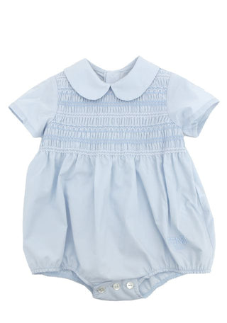Blue Baby Smocked Collar Romper