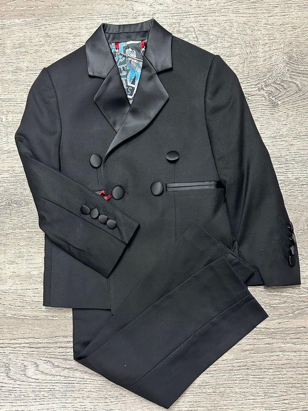 Black Double Breasted Tux with Satin Lapels