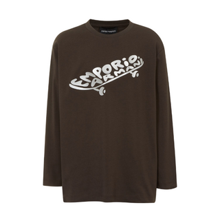 Brown Long Sleeve Skateboard Tee