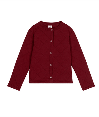 Burgundy Quilted Cardigan