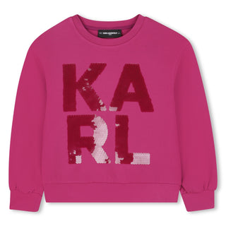 Pink Sequin Logo Crewneck