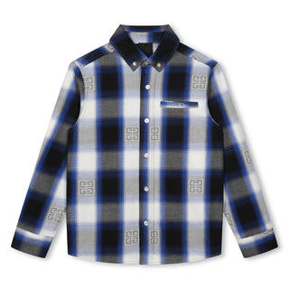 Grey Blue Plaid Shirt
