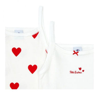 Heart Print Sleeveless Baby Undershirts 3 Pack