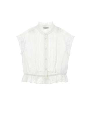 White Sleeveless Lace Blouse