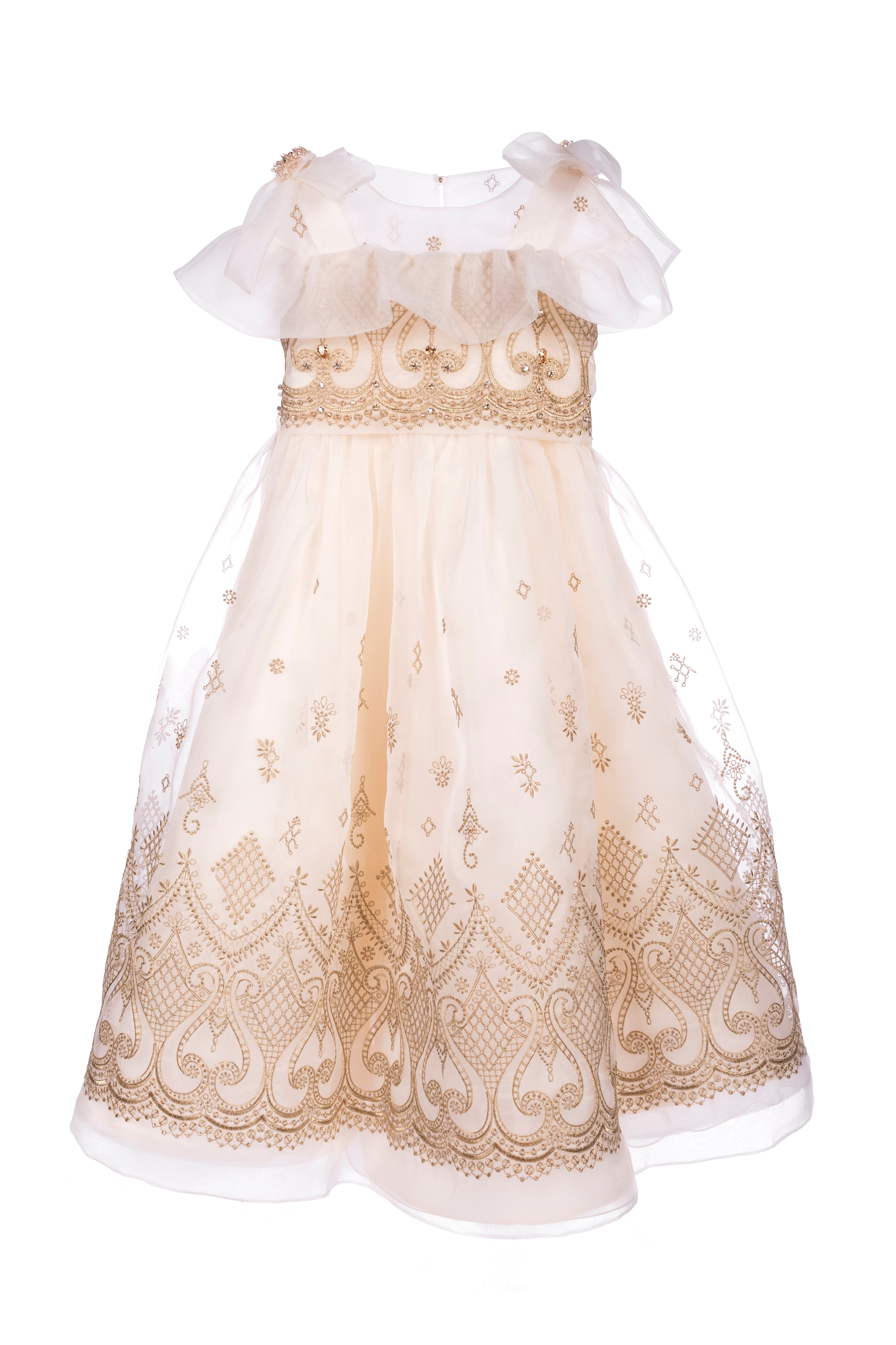 Marchesa Couture Kids Embroidered Organza Gown - Yellow - 10A Marchesa Couture Kids Embroidered Organza Gown - Yellow - 10A