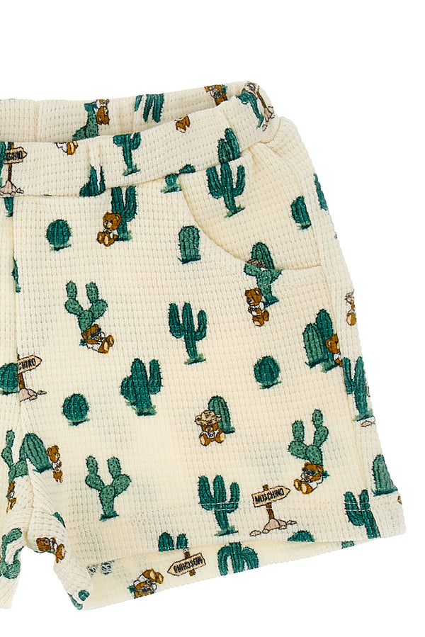 Cream Baby Cactus Print Shorts