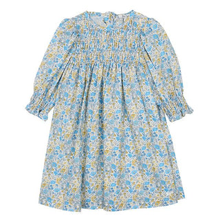 Yellow and Light Blue Floral Dress