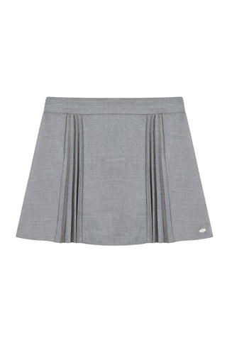Grey Mini Pleat Back Skirt