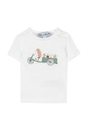 TAR White Baby Tee with Soft Green Garden Delivery Graphic