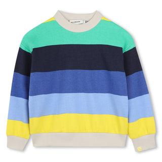 Blue Striped Crewneck Sweatshirt