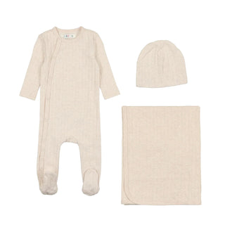 CCB Pale Pink 3 Piece Wide-Ribbed Footie Set