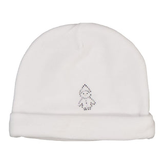 White Velvet Rhinestone Lutin Beanie