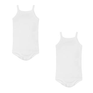 White Sleeveless Baby Undershirt 2 pack