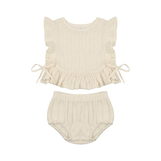Cream Ruffle Crochet Set