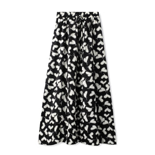 Black and White Hearts Maxi Skirt