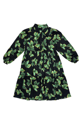 Black with Green Butterflies Ella Dress