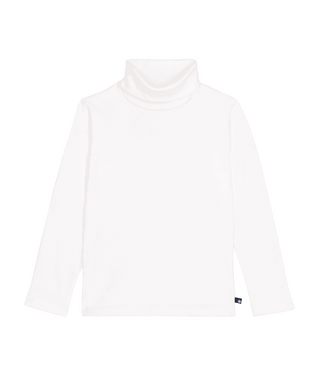White Pointelle Turtleneck
