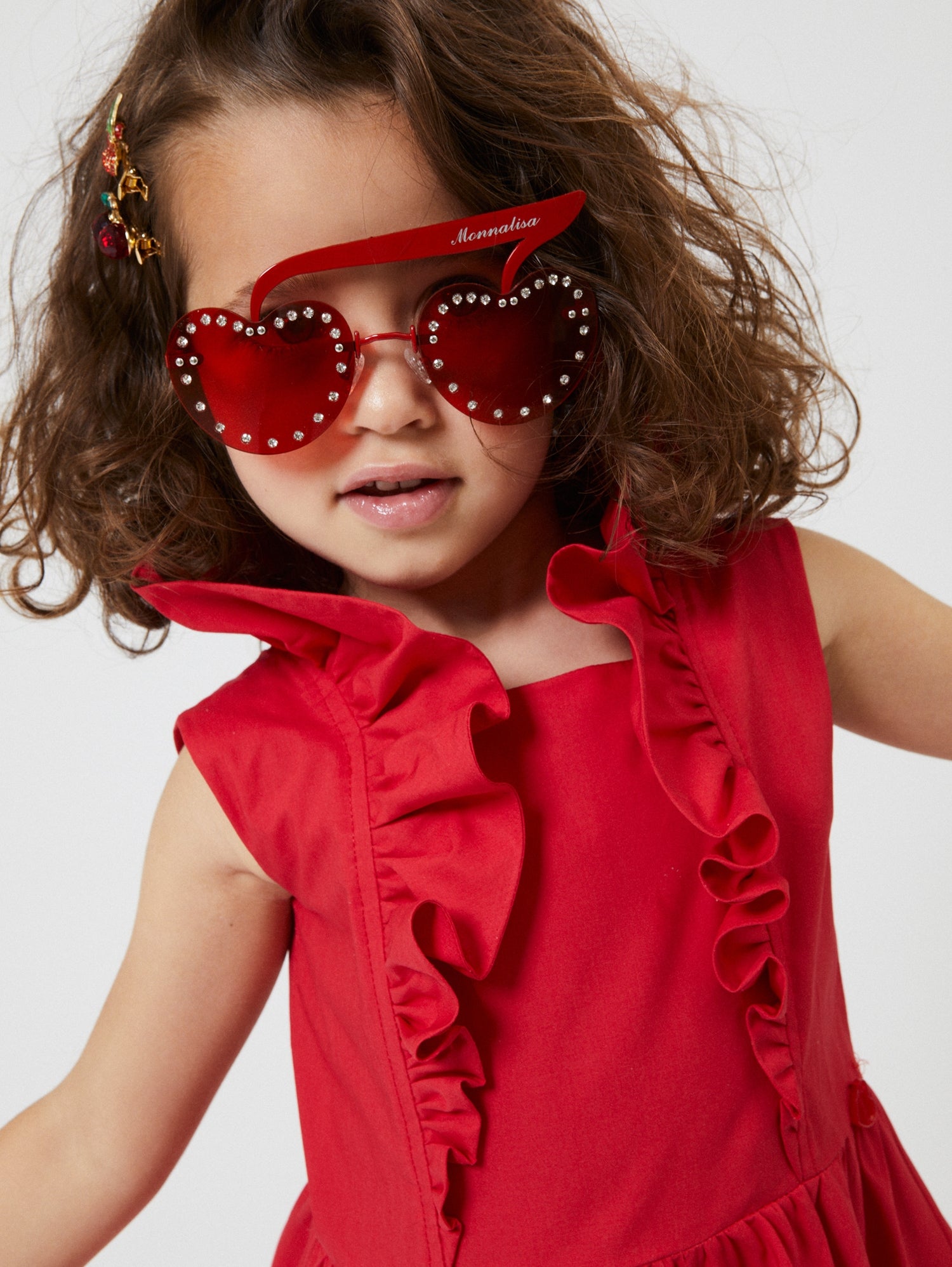 monnalisa red dress Monnalisa Girls Red Embellished Dress