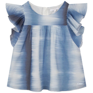 CL Blue Tie Dye Striped Blouse
