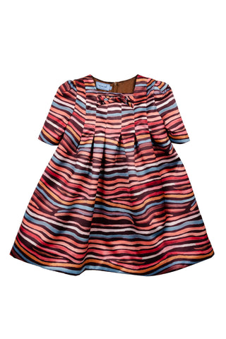 Satin Multi Striped Dress