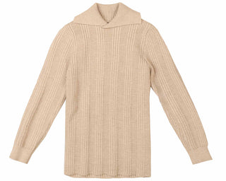 BT Beige Waffle Collared Top