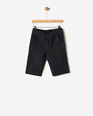 Black Woven Bermudas
