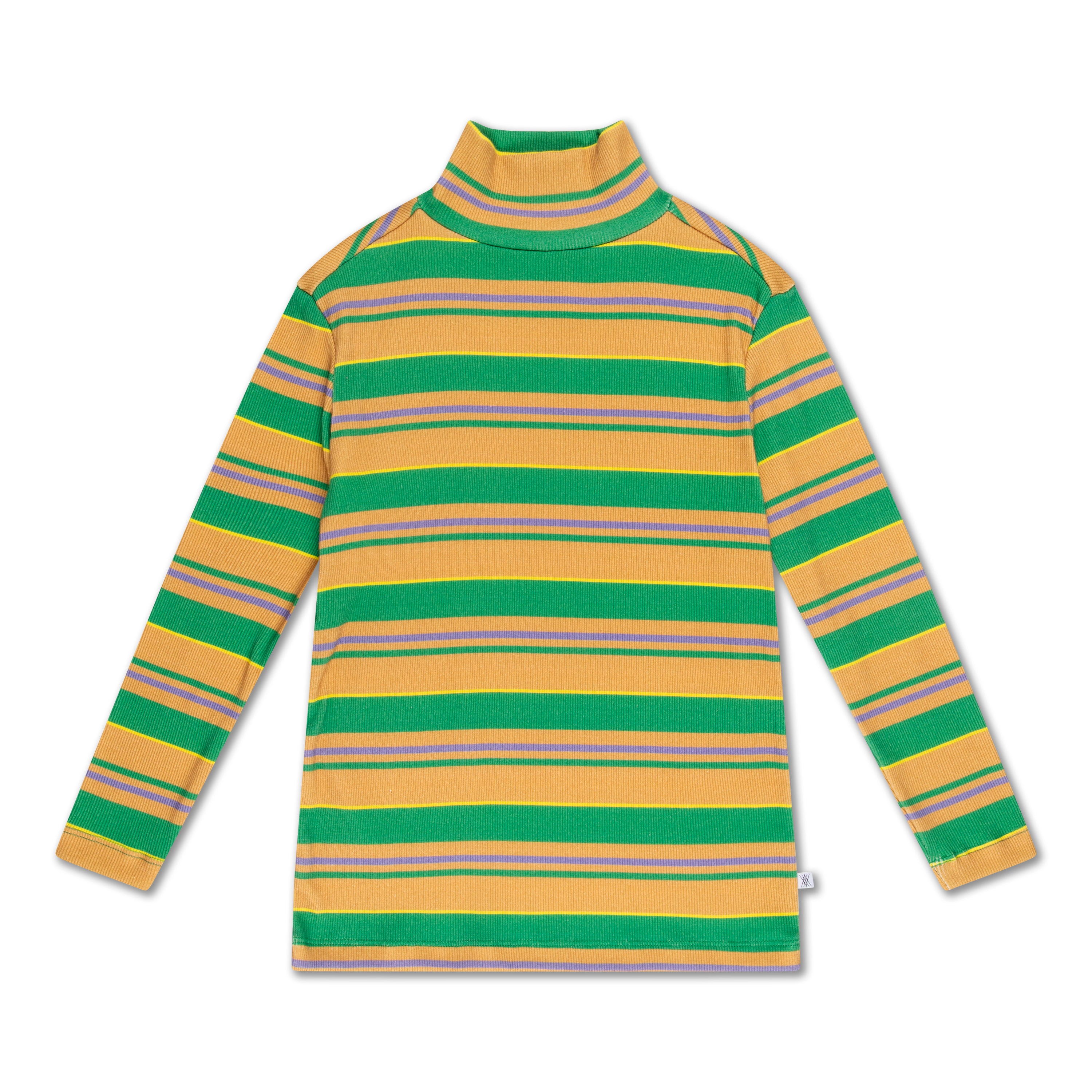 Green striped outlet turtleneck sweater