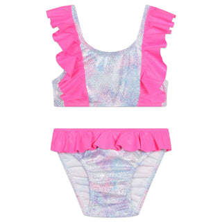 BB Mettalic Ruffle 2 Pc Baby Swimsuit