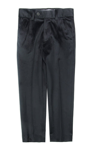 AM Black Velvet Suit Pant