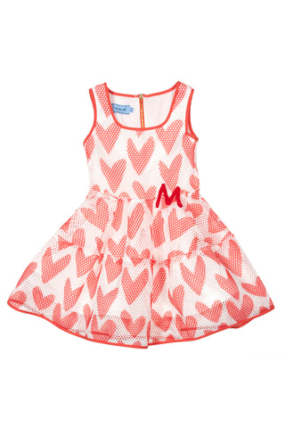 LL Heart Print Mesh Dress