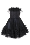 MCH Black Swiss Dot Tulle Gown