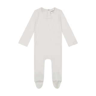 ZK White Dove Ribbed Footie